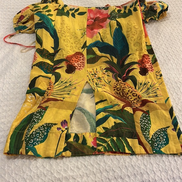 FARM Rio Golden Jungle Linen Midi Dress sz Small - Picture 13 of 16